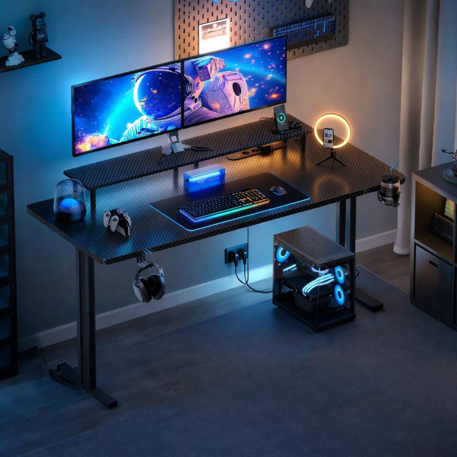 Arena Shift RGB – Grand Bureau Gaming avec USB LED – 160 x 60 cm