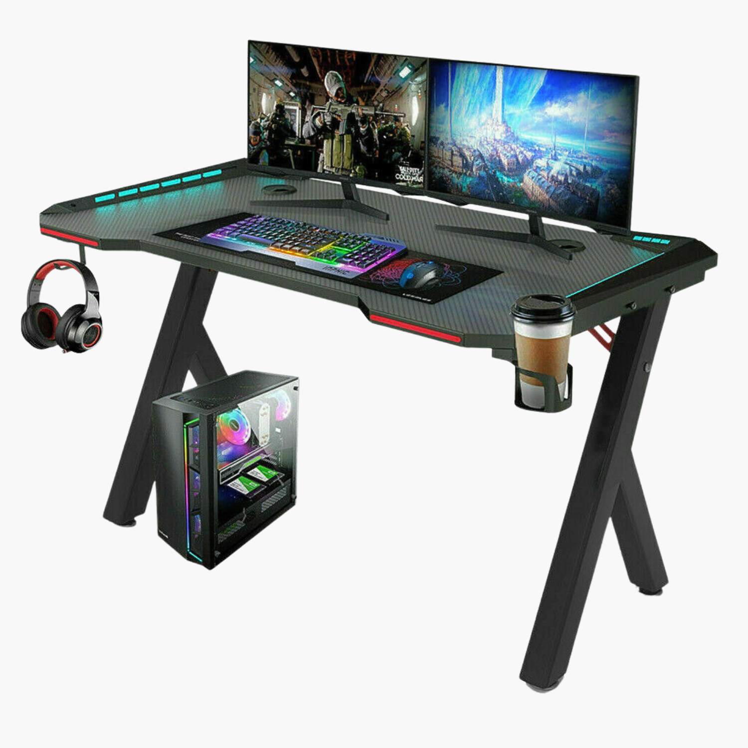 Arena T.A.R.S. RGB – Bureau Gaming Futuriste 120 × 60 cm