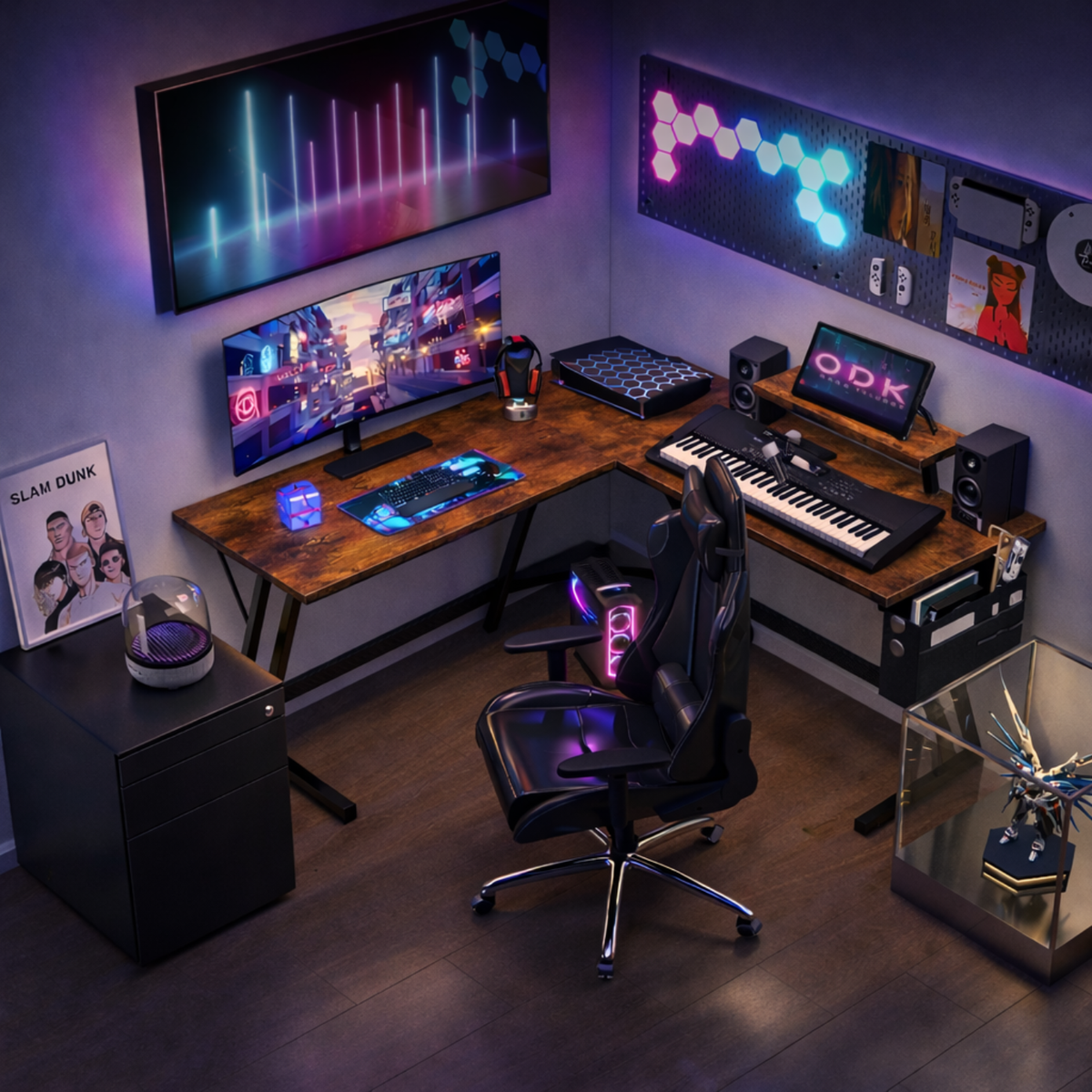 Station – Wood | Bureau Gaming d’angle | 127×127